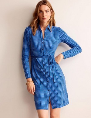 Azure Women's Boden Jessie Jersey Shirt Dress | 61930KUSL