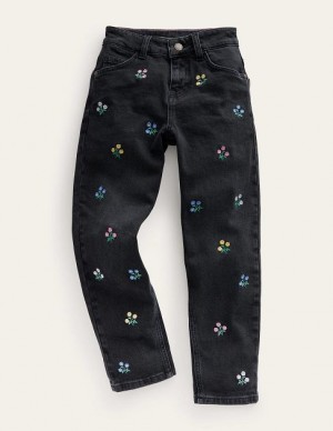 Black Kids' Boden Relaxed Straight-leg Jeans | 38715KZMO