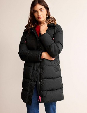 Black Women's Boden Bamburgh Puffer Coats | 37061TFGP