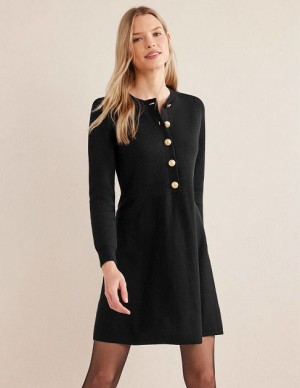 Black Women's Boden Button Detail Dress | 46702QNEX