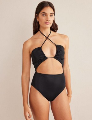 Black Women's Boden Cut-out Detail String Swimsuits | 31954CLPD