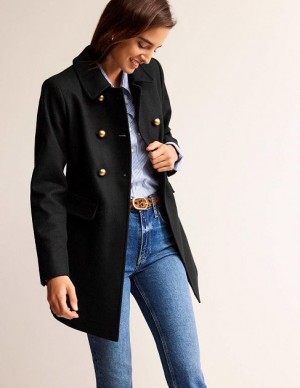 Black Women's Boden Double-breasted Wool Coats | 05342CZMP