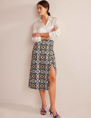 Black Women's Boden Easy Wrap Skirts | 50138DYUH