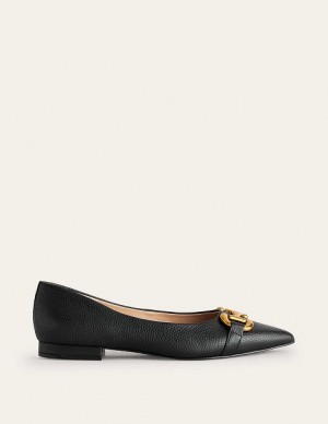 Black Women's Boden Iris Snaffle Flats | 61897QKFS