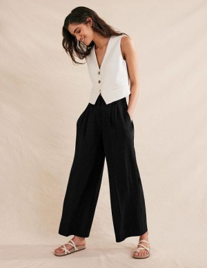 Black Women's Boden Islington Wide Leg Pants | 32681RGUT