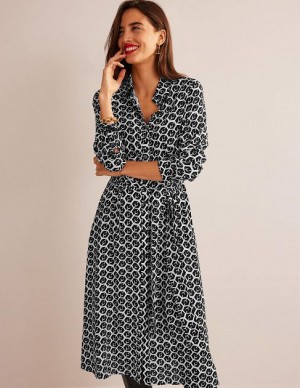 Black Women's Boden Kate Shirt Dress | 06754QWFK