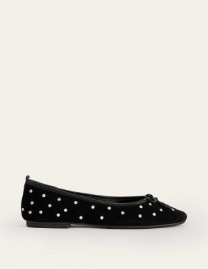 Black Women's Boden Kitty Flexi Sole Flats | 47129CKMZ