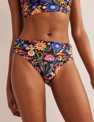 Black Women's Boden Levanzo Fold Bikini Bottoms | 03259FMWB