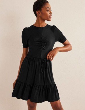 Black Women's Boden Ruched Bust Jersey Mini Dress | 73542KOXV