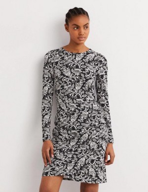 Black Women's Boden Ruched Jersey Mini Dress | 89012FOUG