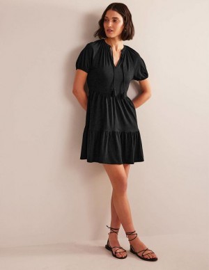 Black Women's Boden Short Sleeve Jersey Mini Dress | 37182AGDP