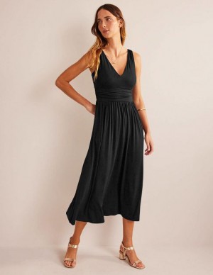 Black Women's Boden Sleeveless Jersey Maxi Dress | 45092BSEL