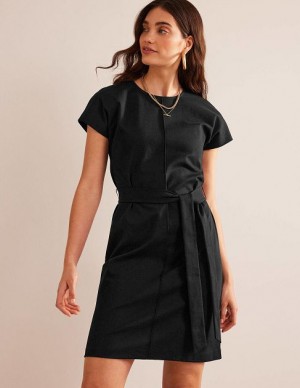 Black Women's Boden Tara Jersey Shirt Dress | 97840UKSP