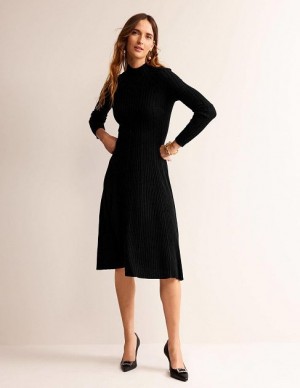 Black Women's Boden Tessa Knitted Dress | 41386ZJAD