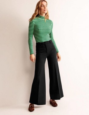 Black Women's Boden Wide Leg Jersey Pants | 48591VXFJ