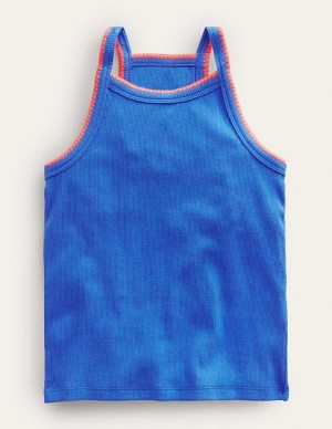 Blue Kids' Boden Cut Away Tanks | 51736LBDZ