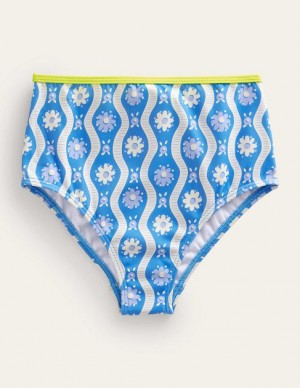 Blue Kids' Boden High Waisted Bikini Bottoms | 86074BDKP