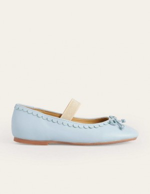 Blue Kids' Boden Leather Ballet Flat | 62704QWRA