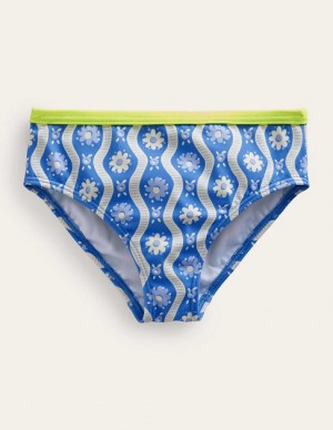 Blue Kids' Boden Patterned Bikini Bottoms | 04382ITON