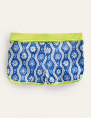 Blue Kids' Boden Patterned Swim Shorts | 18726XWYU