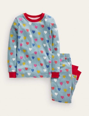 Blue Kids' Boden Snug Glow-in-the-dark Pajamas | 90768HLIZ