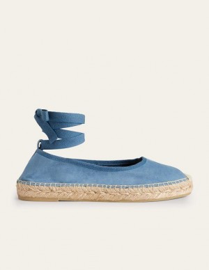 Blue Women's Boden Ankle Tie Espadrilles | 03726LVHT