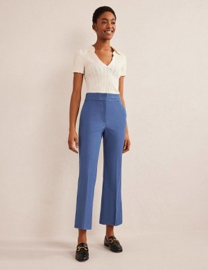 Blue Women's Boden Bi-stretch Crop Flare Pants | 38091KQSD