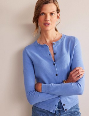 Blue Women's Boden Catriona Cotton Cardigan | 62837RLZM