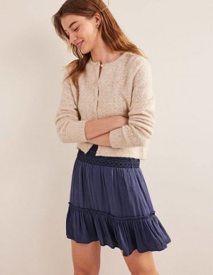 Blue Women's Boden Shirred Waist Skirts | 83592UPZC