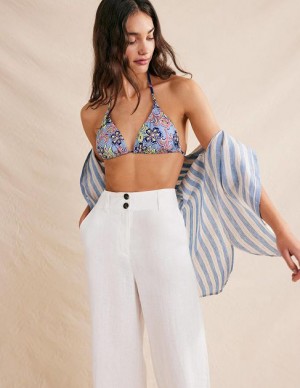 Blue Women's Boden Symi String Bikini Tops | 78360URYV