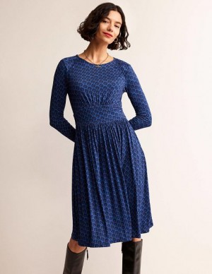 Blue Women's Boden Thea Short Jersey Dress | 18950EMNW