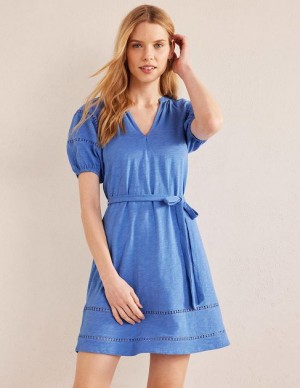 Blue Women's Boden Trim Detail Jersey Dress | 34581HFJY