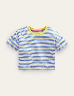 Blue / Yellow Kids' Boden Relaxed T-Shirt | 32805EBIM