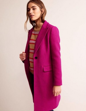 Burgundy Women's Boden Canterbury Textured Coats | 90783IHKN