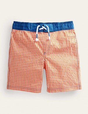 Coral White Kids' Boden Board Shorts | 42367GJDW