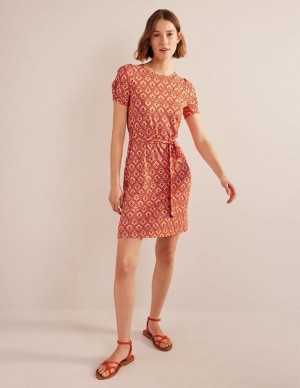 Coral Women's Boden Knot Detail Jersey Mini Dress | 73541OMNB