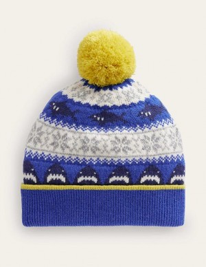 Deep Blue Kids' Boden Fair Isle Beanie | 42319HFEV