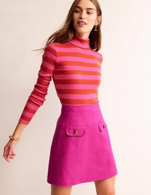 Fuchsia Women's Boden Estella Wool Skirts | 53271XTQS