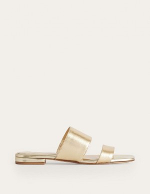 Gold Metal Women's Boden Two Strap Sandals | 57941JZQX