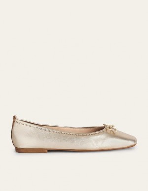 Gold Women's Boden Kitty Flexi Sole Flats | 62871CSAI