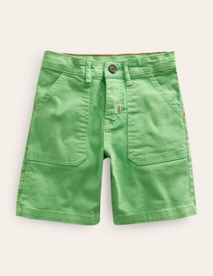 Green Kids' Boden Canvas Carpenter Shorts | 29506LZBK