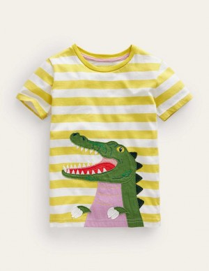 Green Kids' Boden Front & Back Appliqué T-Shirt | 06247YLHO