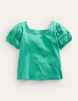 Green Kids' Boden Square Neck Swing Tops | 03579VIMR