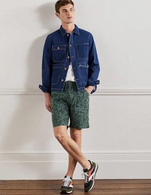 Green Men's Boden Linen Blend Easy Shorts | 59271CUJM