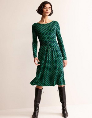 Green Women's Boden Abigail Jersey Dress | 36924SHOP