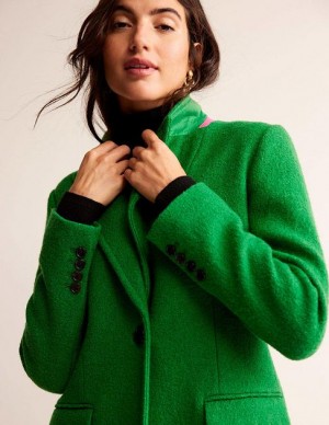 Green Women's Boden Canterbury Textured Coats | 43018TCUV