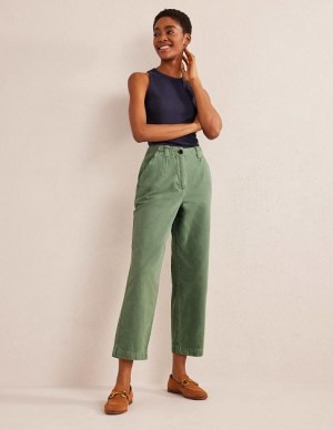 Green Women's Boden Casual Cotton Pants | 20489HCVI