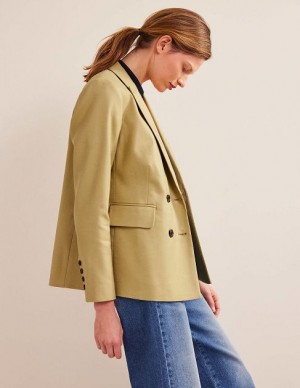 Green Women's Boden Double Breasted Twill Blazers | 42097KXWM