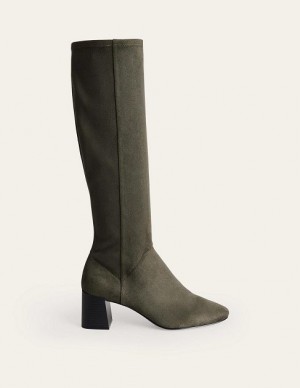 Green Women's Boden Heeled Stretch Knee-high Boots | 27356QHSM