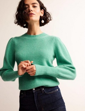 Green Women's Boden Key Hole Cashmere Sweaters | 52984SHBU